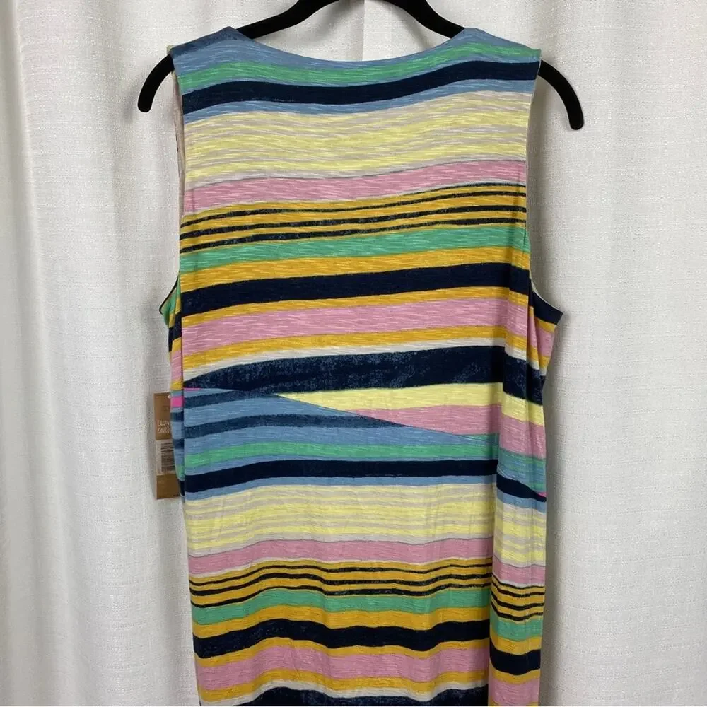 Rachel Rachel Roy April Navy Combo Striped Hem Tie Dress Sz.1X NWT - Picture 12 of 16